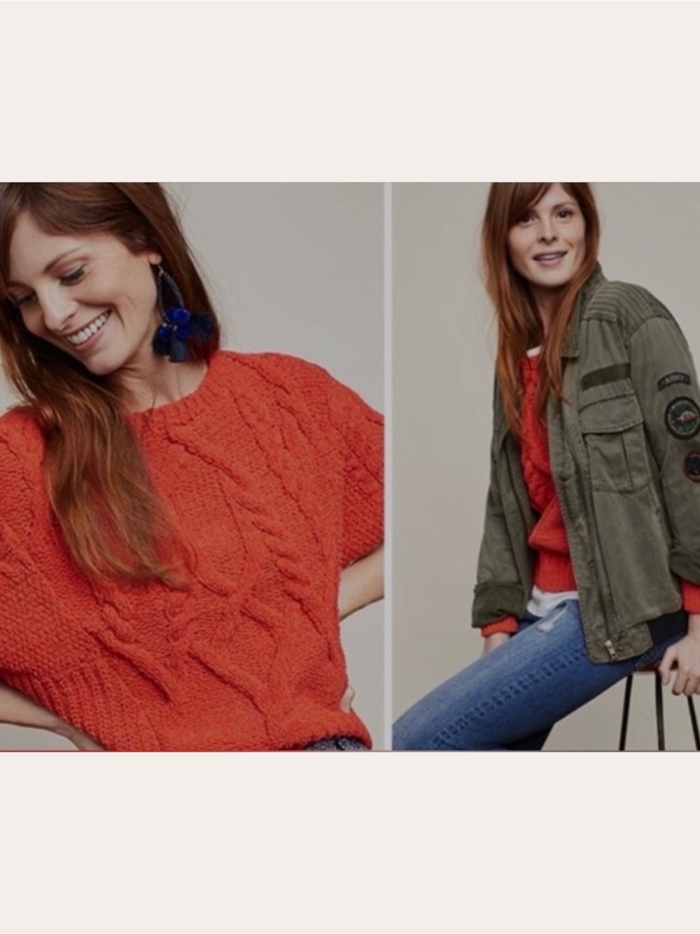 Anthropologie Sleeping On Snow Anthropologie Red Orange Pullover Sweater Size SP